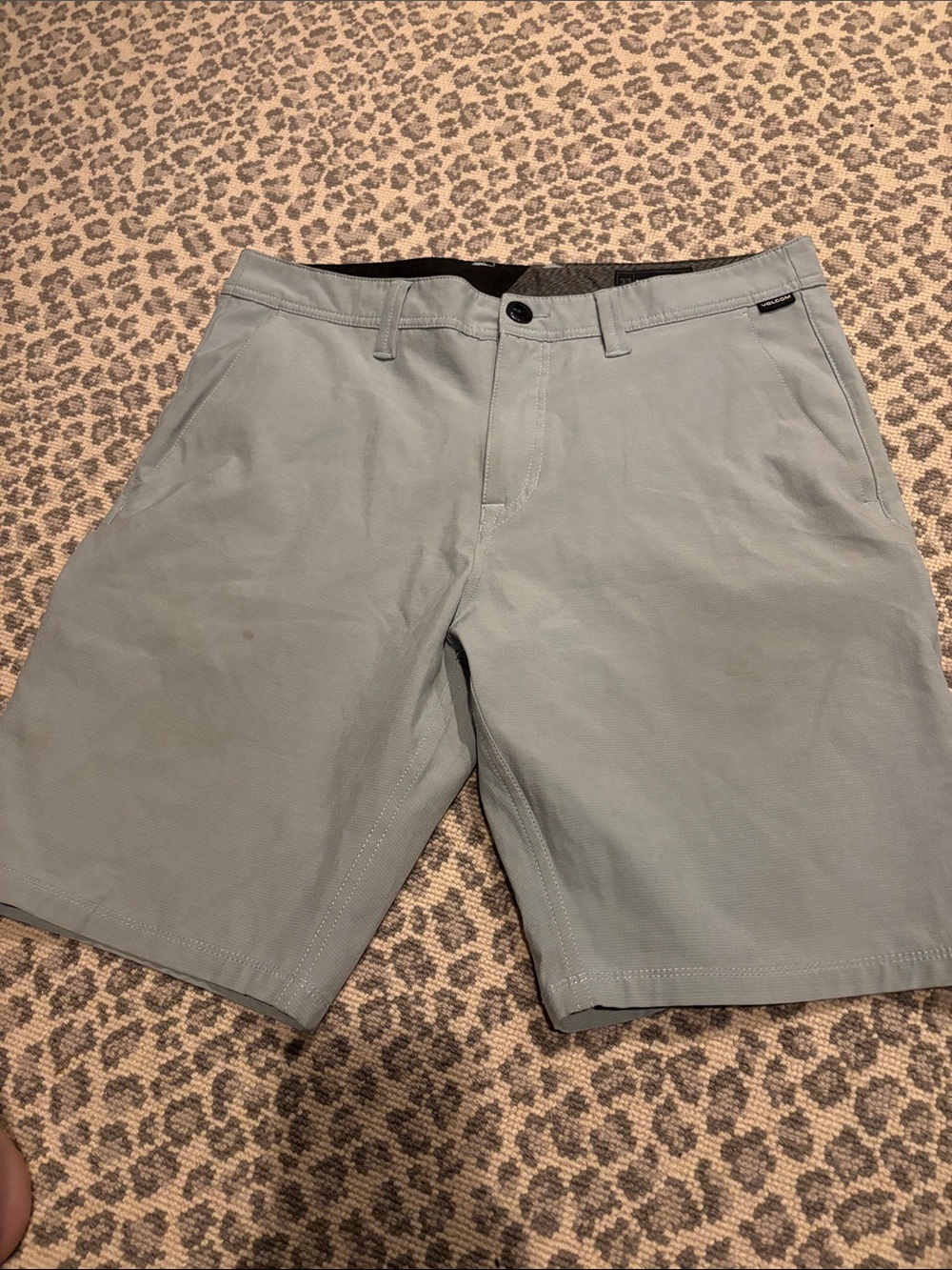 Volcom Men's Flat Front Shorts in Sage Green